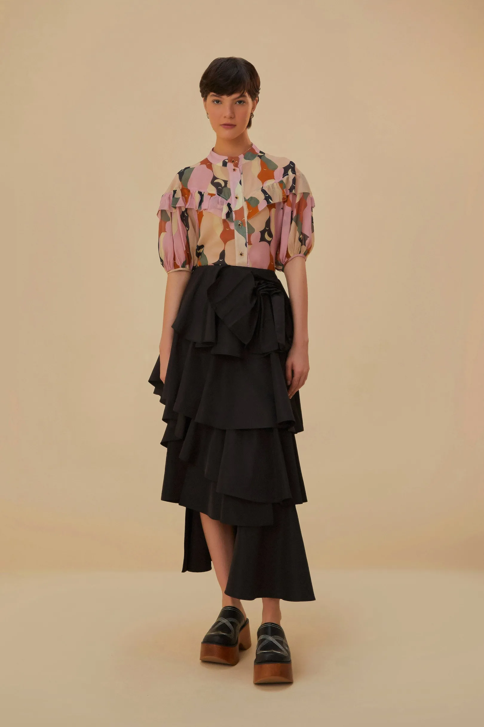 FARM Rio THE KISS MULTICOLOR SHORT SLEEVE BLOUSE Best Sale