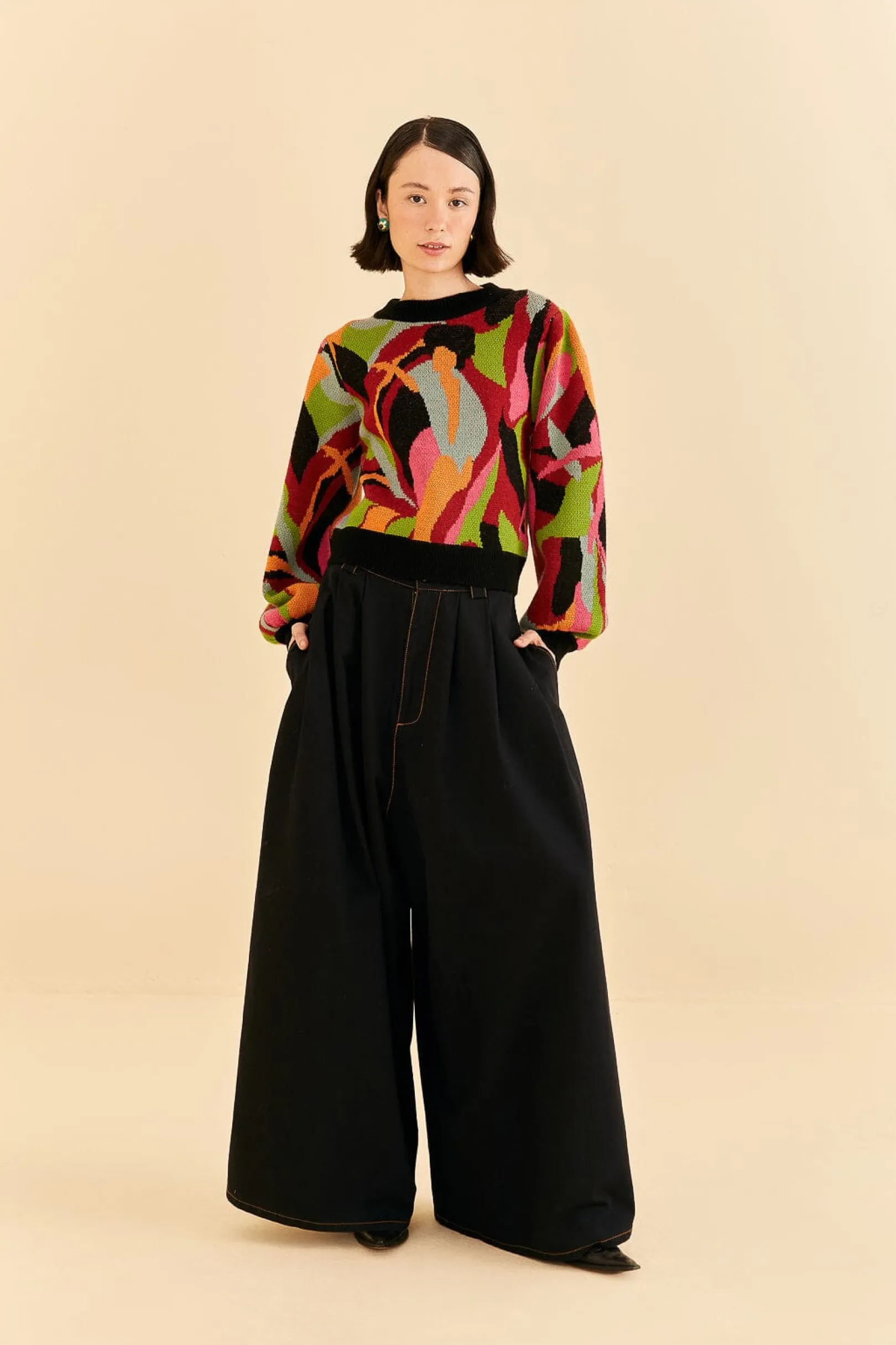 FARM Rio THE MULTICOLOR DANCE KNIT SWEATER Cheap