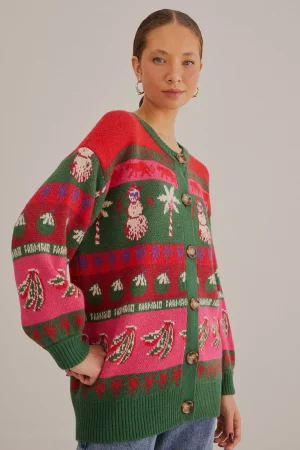 FARM Rio TROPICAL CHRISTMAS AINIKA CARDIGAN Hot