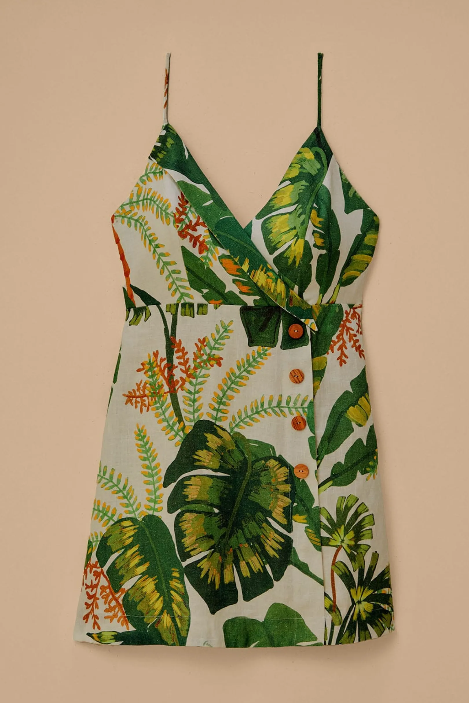 FARM Rio TROPICAL FOREST OFF-WHITE MINI DRESS Cheap