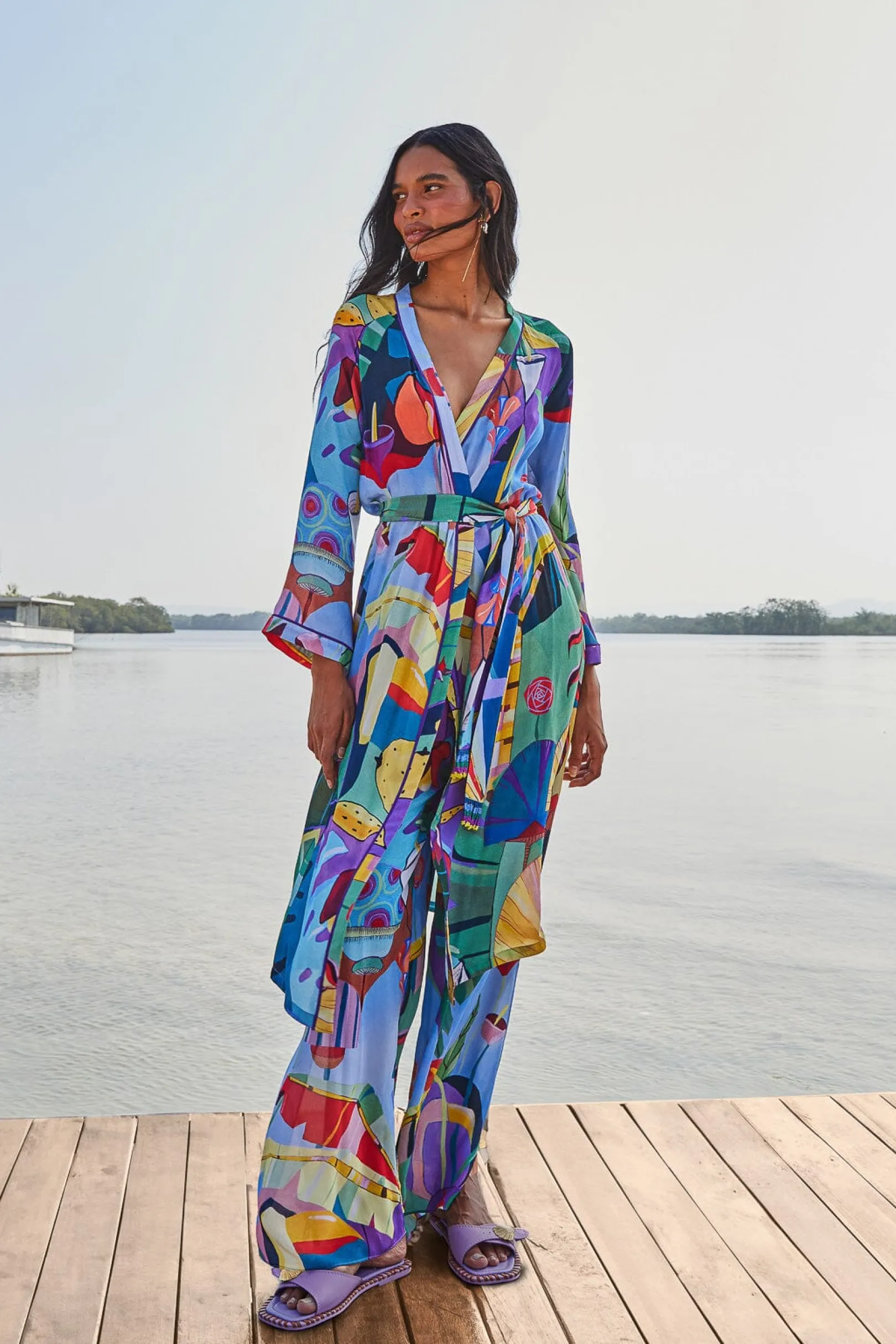 FARM Rio TROPICAL SCENARIO MULTICOLOR PANTS New