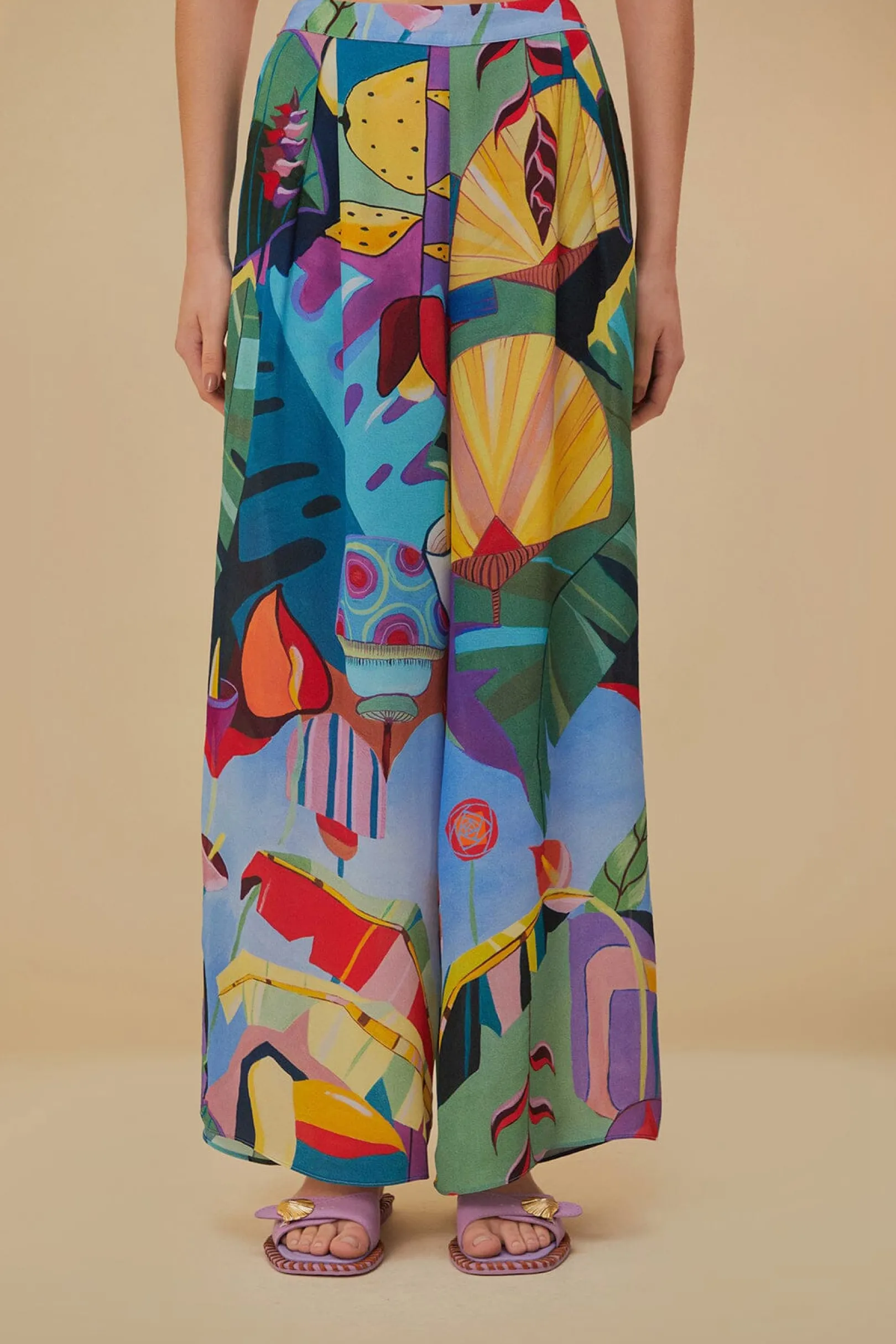 FARM Rio TROPICAL SCENARIO MULTICOLOR PANTS New