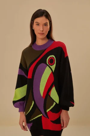 FARM Rio TUCANO KAMBO KNIT SWEATERDRESS Cheap