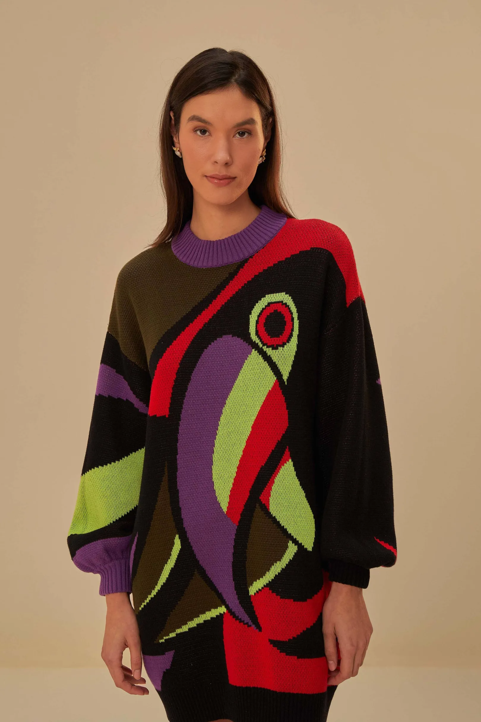 FARM Rio TUCANO KAMBO KNIT SWEATERDRESS Cheap