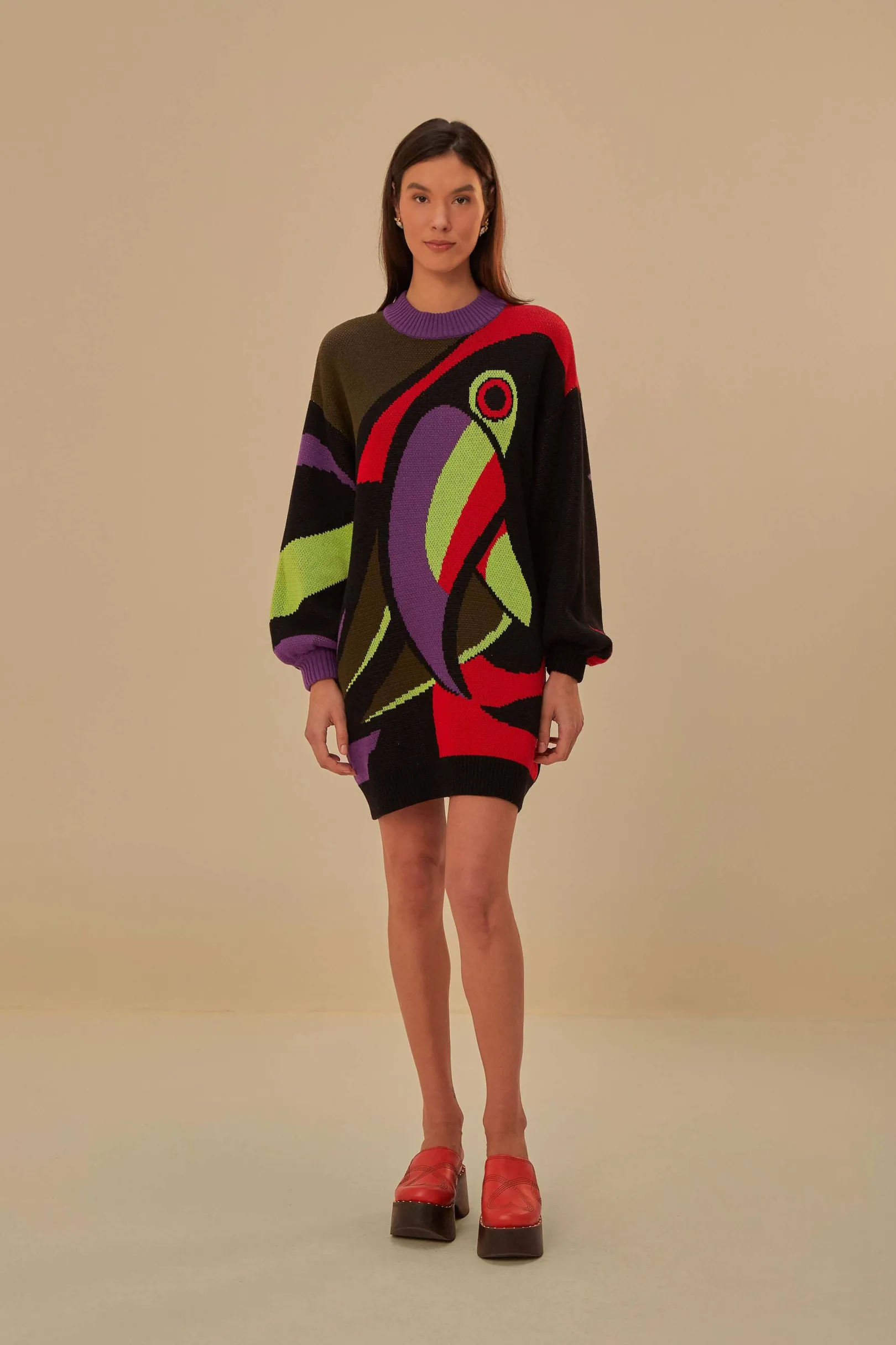 FARM Rio TUCANO KAMBO KNIT SWEATERDRESS Cheap