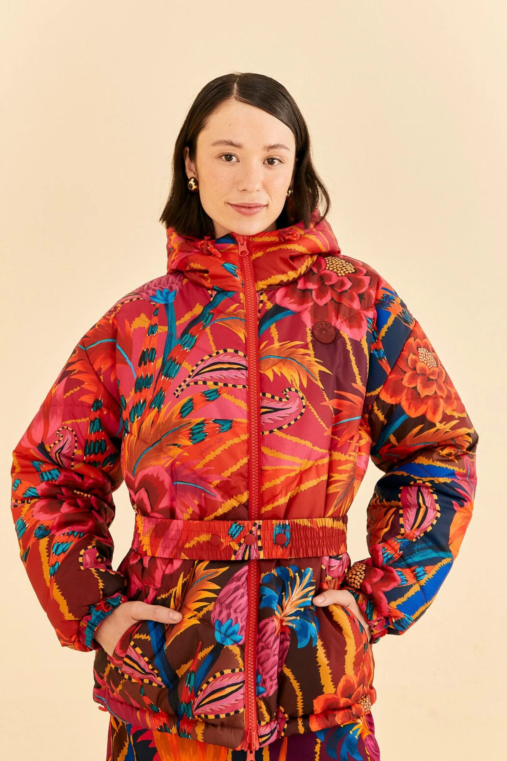 FARM Rio VINTAGE WAVE REVERSIBLE PUFFER JACKET Fashion