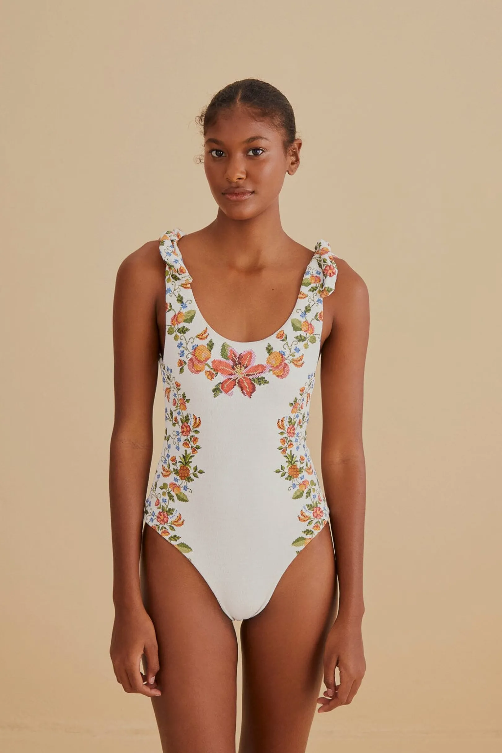 FARM Rio WHITE BANANA VITAMIN ONE PIECE SWIMSUIT Fashion