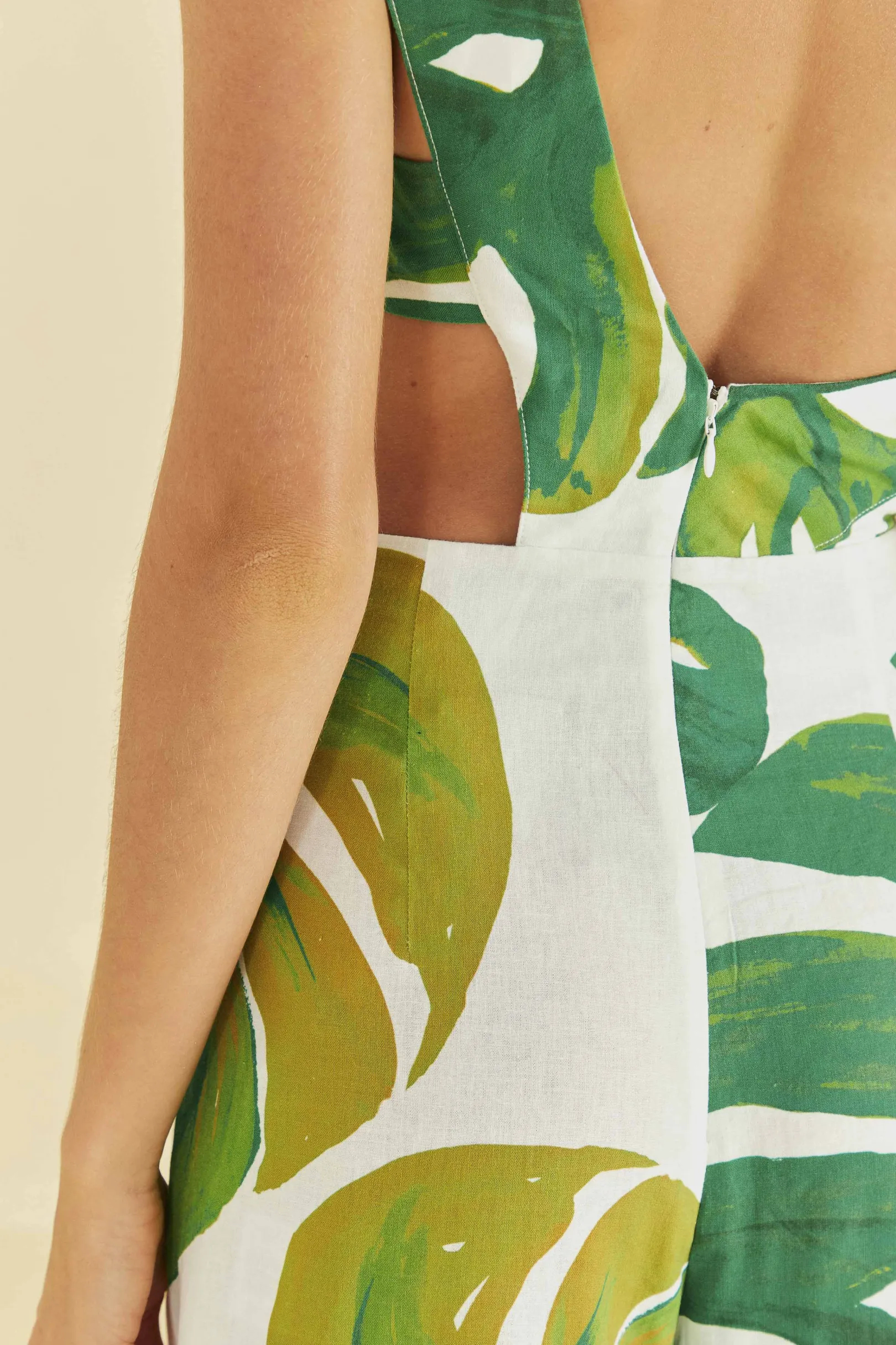 FARM Rio WHITE MONSTERA ONE SHOULDER JUMPSUIT Best Sale